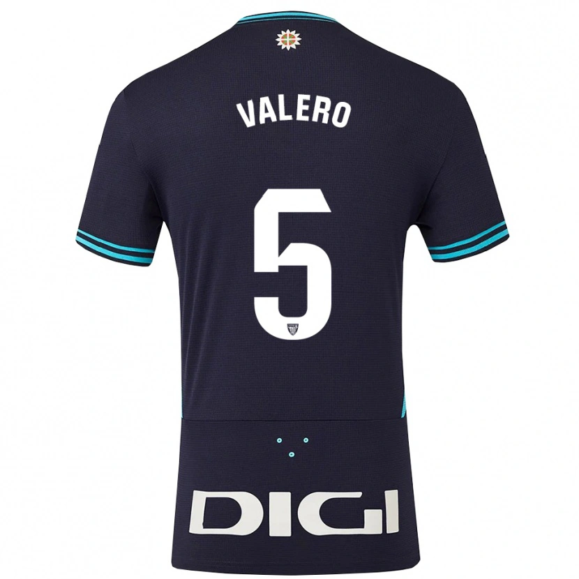 Danxen Uomo Maglia Maite Valero Elía #5 Blu Scuro Azzurro Kit Gara Away 2025/26 Maglietta