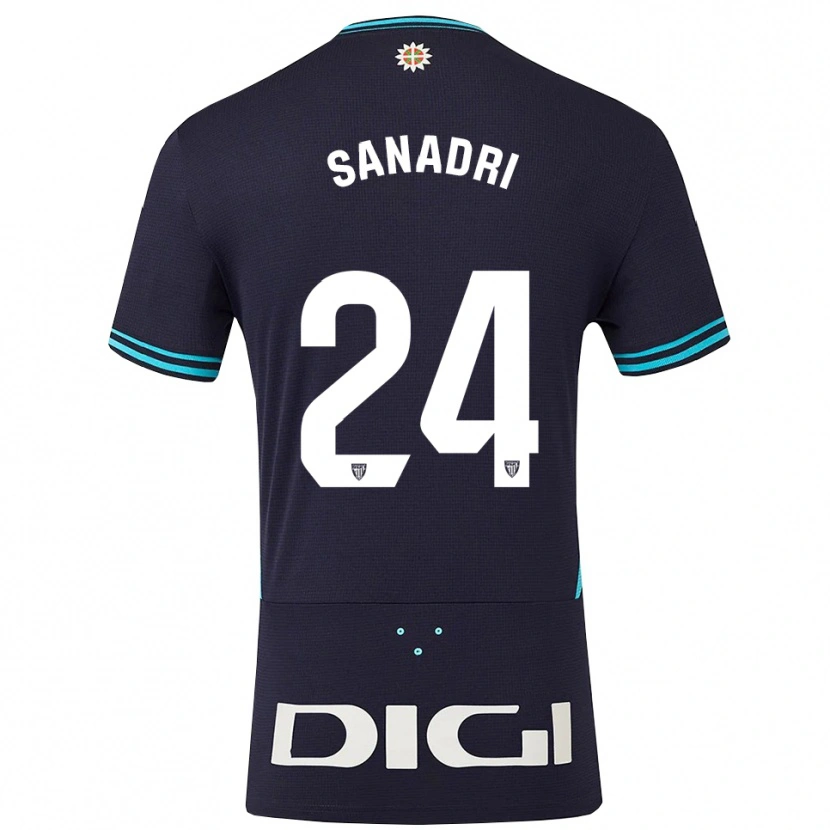 Danxen Uomo Maglia Sanadri #24 Blu Scuro Azzurro Kit Gara Away 2025/26 Maglietta