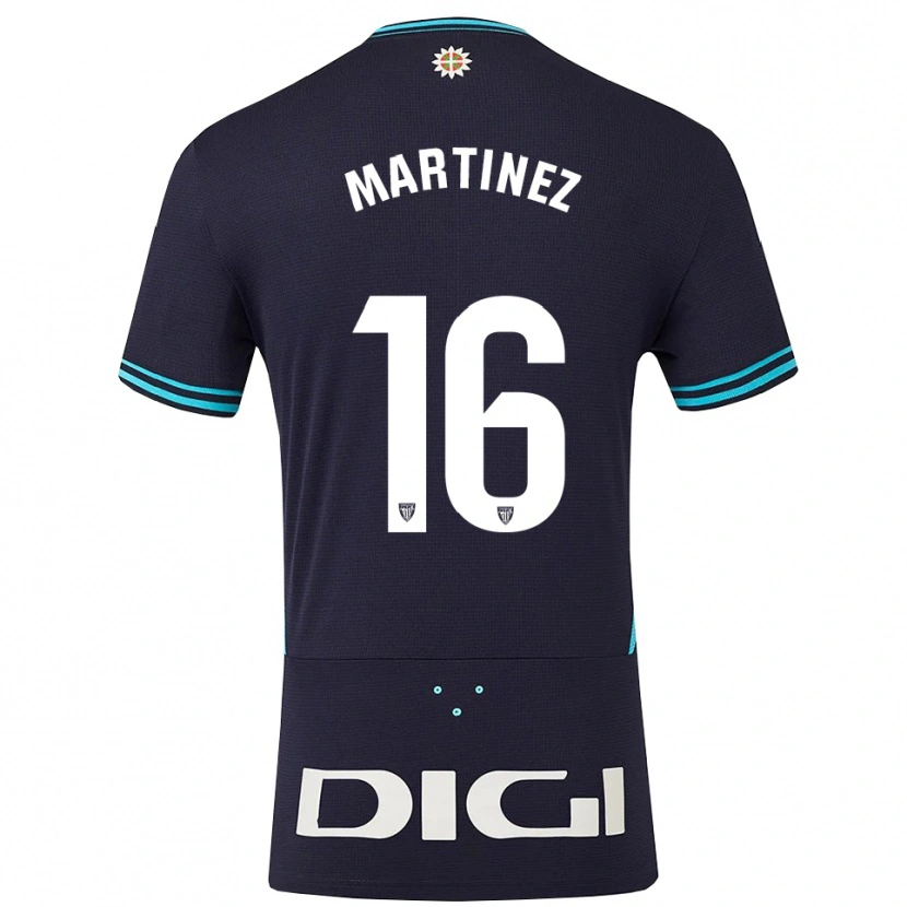 Danxen Uomo Maglia Pablo Martínez #16 Blu Scuro Azzurro Kit Gara Away 2025/26 Maglietta