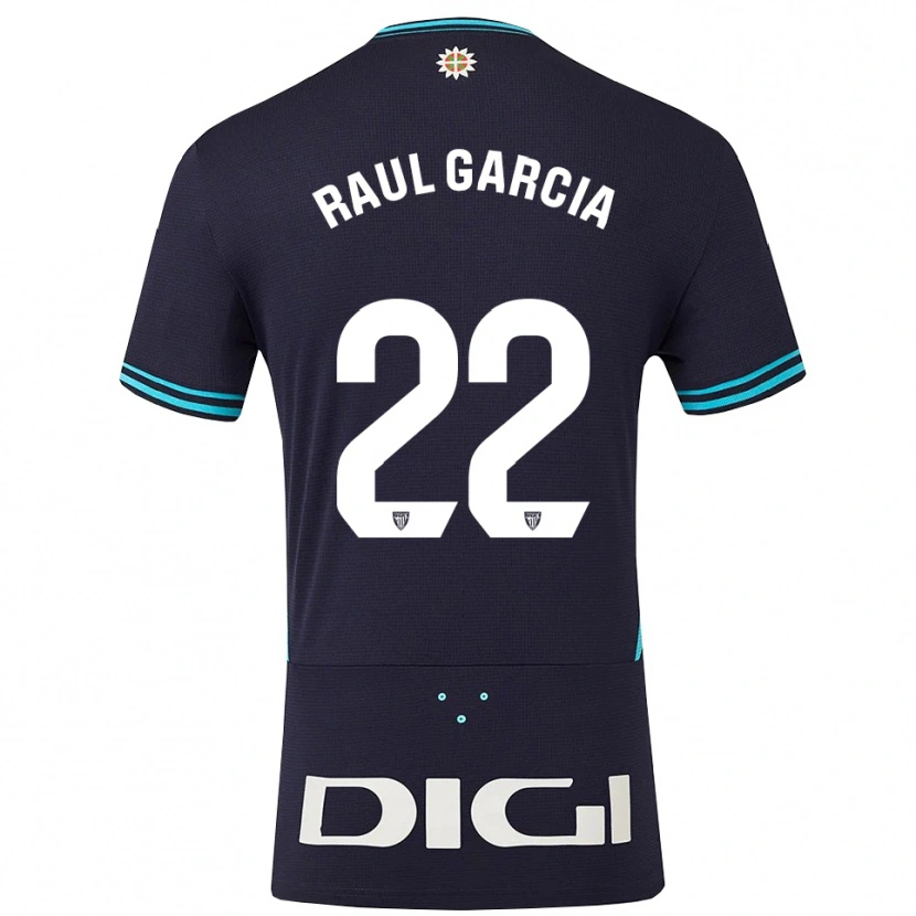 Danxen Uomo Maglia Raul Garcia #22 Blu Scuro Azzurro Kit Gara Away 2025/26 Maglietta