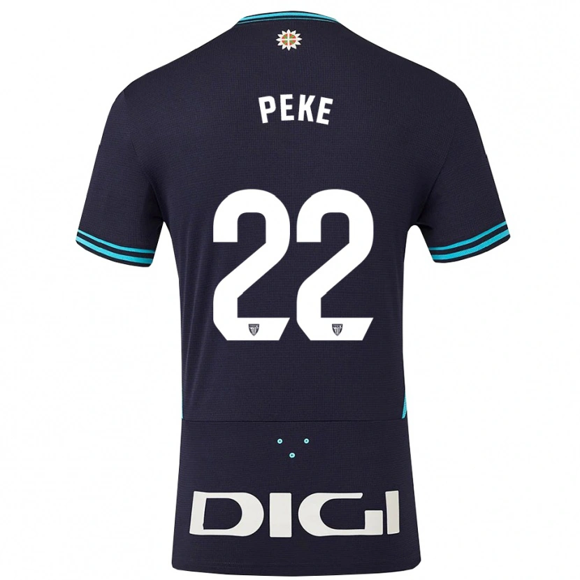 Danxen Uomo Maglia Ainize Barea Núñez #22 Blu Scuro Azzurro Kit Gara Away 2025/26 Maglietta