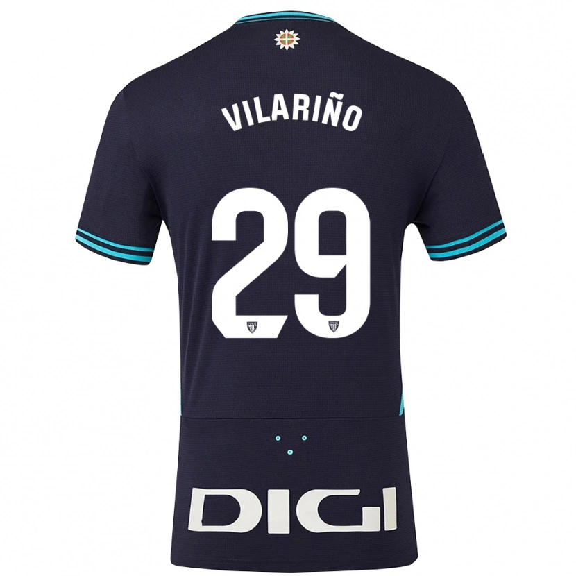 Danxen Uomo Maglia Maitane Vilariño Mendinueta #29 Blu Scuro Azzurro Kit Gara Away 2025/26 Maglietta