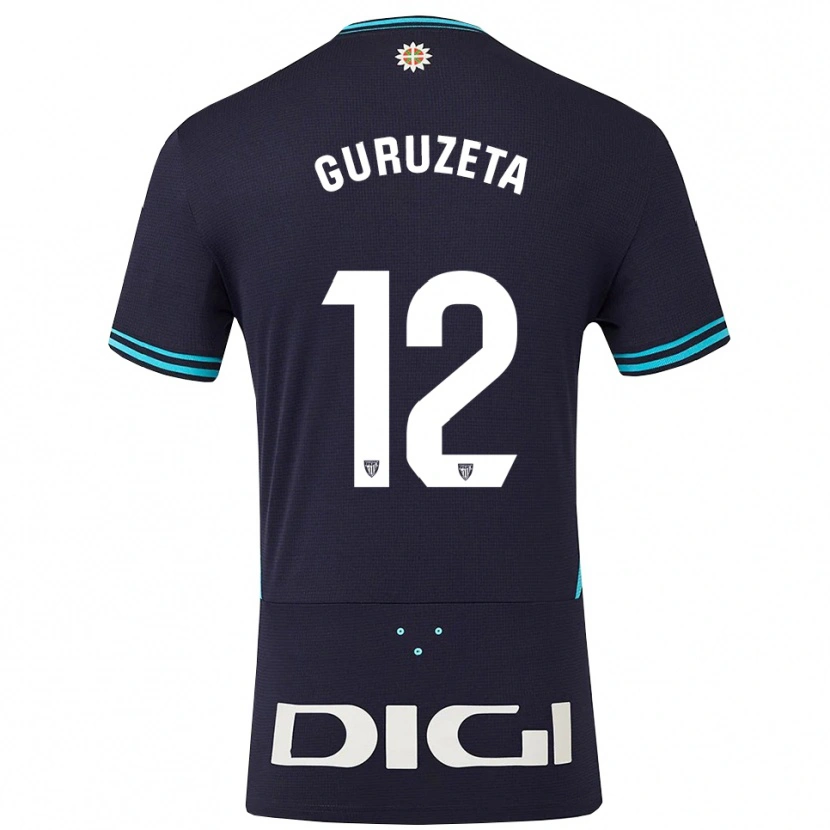 Danxen Uomo Maglia Gorka Guruzeta #12 Blu Scuro Azzurro Kit Gara Away 2025/26 Maglietta