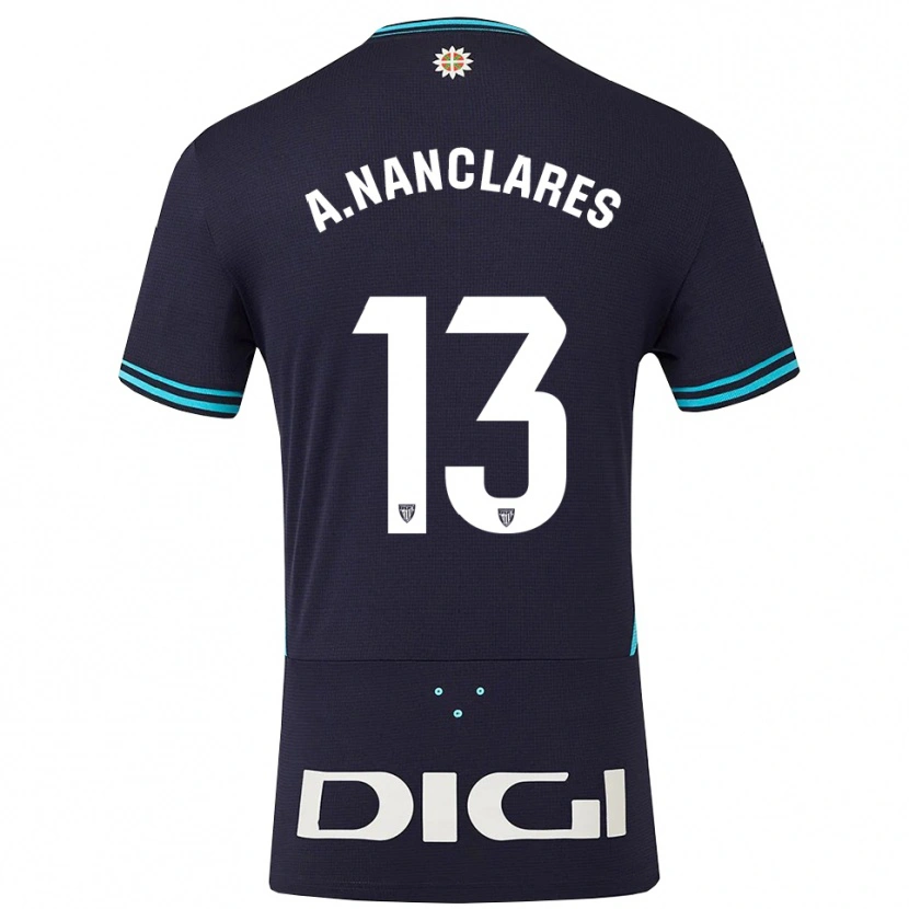 Danxen Uomo Maglia Adriana Nanclares #13 Blu Scuro Azzurro Kit Gara Away 2025/26 Maglietta