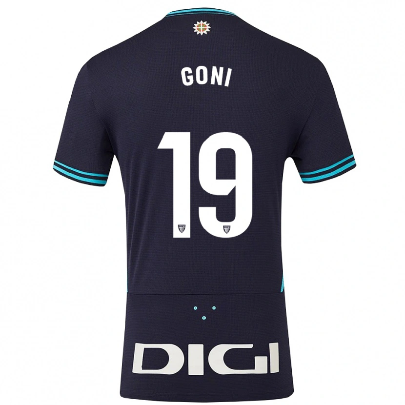 Danxen Uomo Maglia Marcos Goñi #19 Blu Scuro Azzurro Kit Gara Away 2025/26 Maglietta