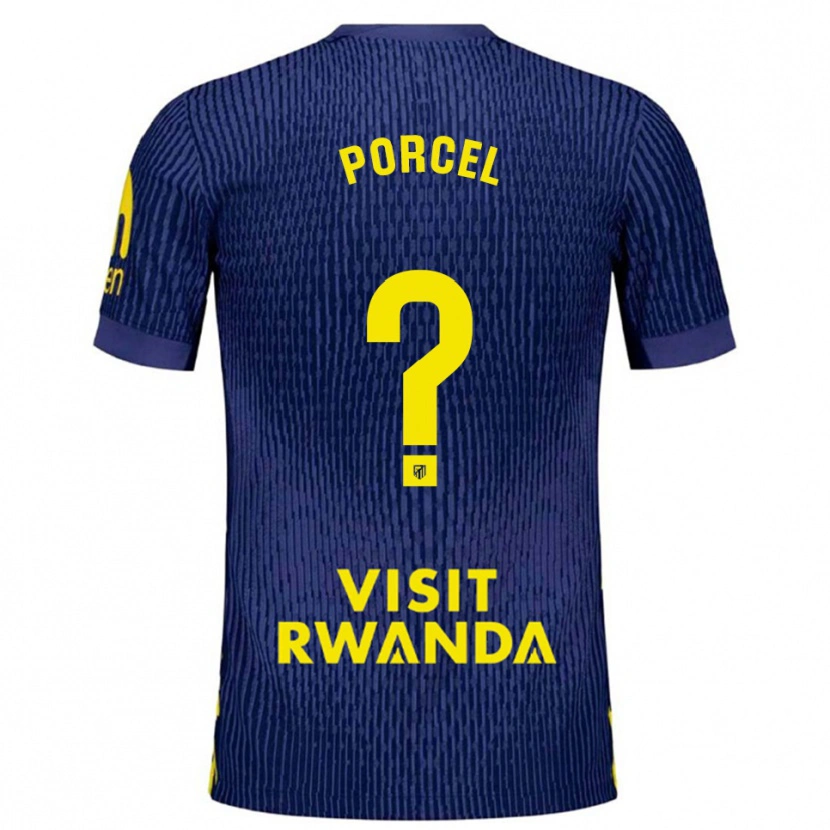 Danxen Uomo Maglia Roberto Porcel #0 Blu Scuro Giallo Kit Gara Away 2025/26 Maglietta