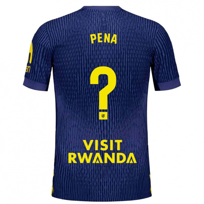 Danxen Uomo Maglia Hector Pena #0 Blu Scuro Giallo Kit Gara Away 2025/26 Maglietta