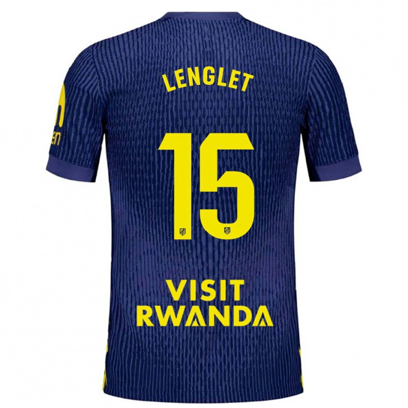 Danxen Uomo Maglia Clément Lenglet #15 Blu Scuro Giallo Kit Gara Away 2025/26 Maglietta