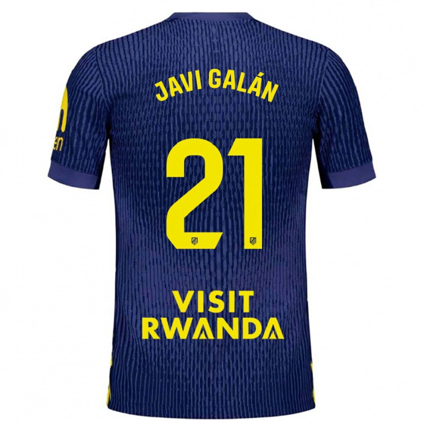Danxen Uomo Maglia Javi Galán #21 Blu Scuro Giallo Kit Gara Away 2025/26 Maglietta