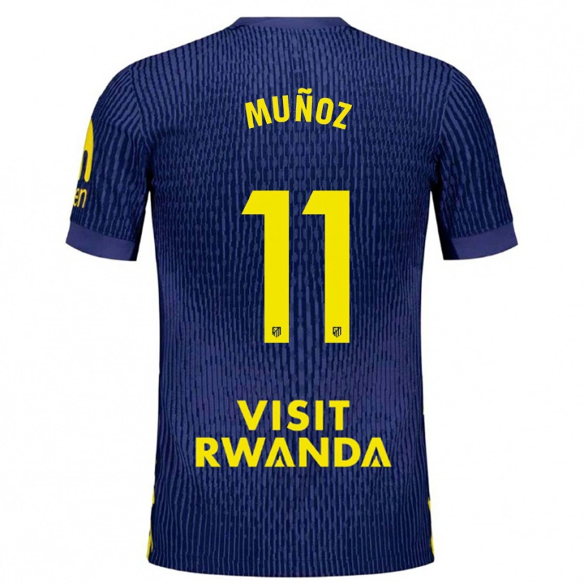 Danxen Uomo Maglia Dani Muñoz #11 Blu Scuro Giallo Kit Gara Away 2025/26 Maglietta