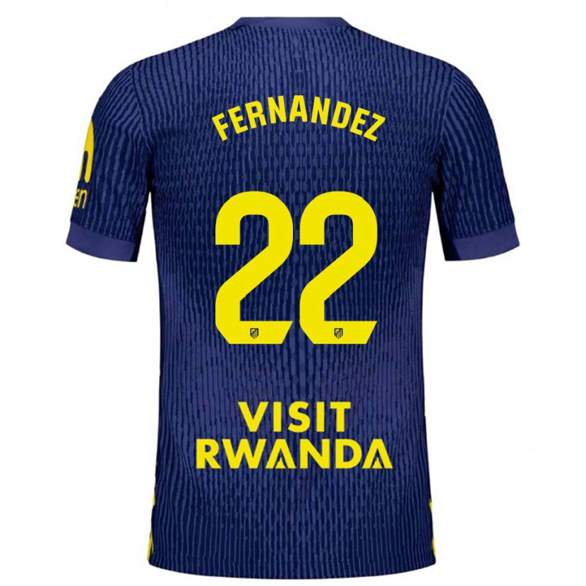 Danxen Uomo Maglia David Fernández #22 Blu Scuro Giallo Kit Gara Away 2025/26 Maglietta