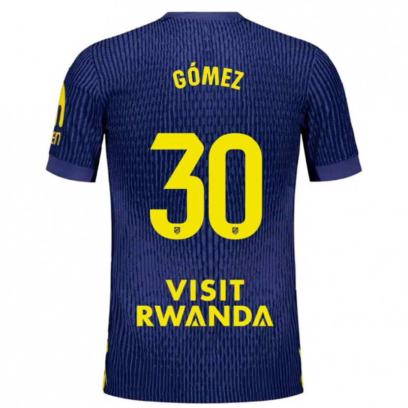 Danxen Uomo Maglia Rubén Gómez #30 Blu Scuro Giallo Kit Gara Away 2025/26 Maglietta