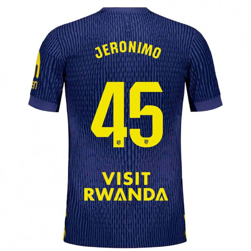 Danxen Uomo Maglia Isaiah Jeronimo #45 Blu Scuro Giallo Kit Gara Away 2025/26 Maglietta