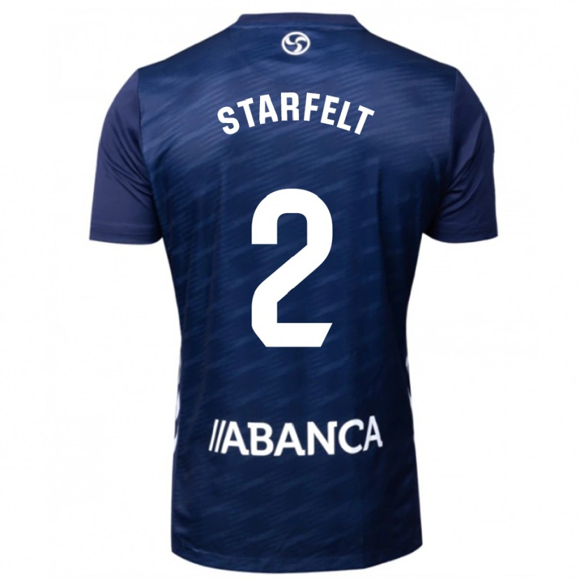 Danxen Uomo Maglia Carl Starfelt #2 Blu Scuro Bianco Kit Gara Away 2025/26 Maglietta