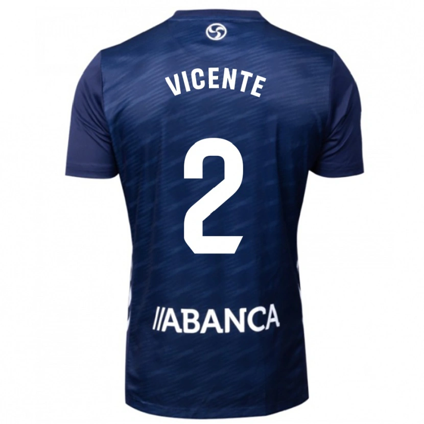 Danxen Uomo Maglia Vicente #2 Blu Scuro Bianco Kit Gara Away 2025/26 Maglietta