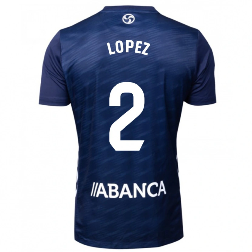 Danxen Uomo Maglia Iván López #2 Blu Scuro Bianco Kit Gara Away 2025/26 Maglietta