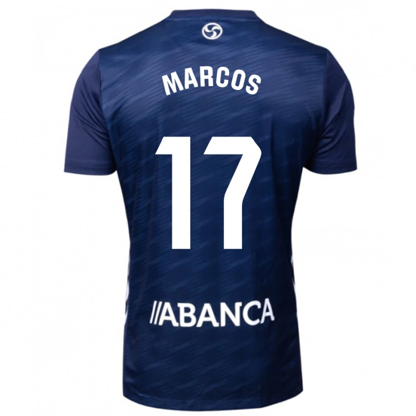 Danxen Uomo Maglia Óscar Marcos #17 Blu Scuro Bianco Kit Gara Away 2025/26 Maglietta