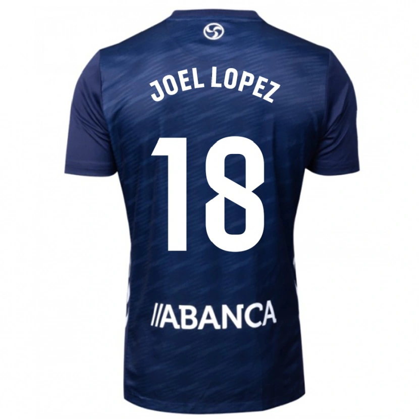 Danxen Uomo Maglia Joel López #18 Blu Scuro Bianco Kit Gara Away 2025/26 Maglietta