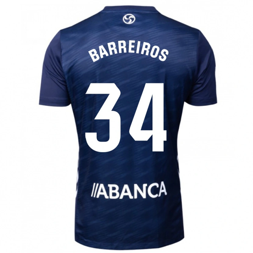 Danxen Uomo Maglia Iago Barreiros #34 Blu Scuro Bianco Kit Gara Away 2025/26 Maglietta