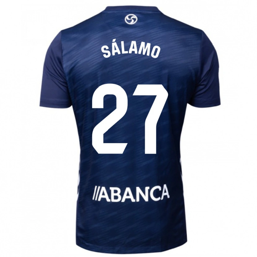 Danxen Uomo Maglia Jorge Sálamo #27 Blu Scuro Bianco Kit Gara Away 2025/26 Maglietta