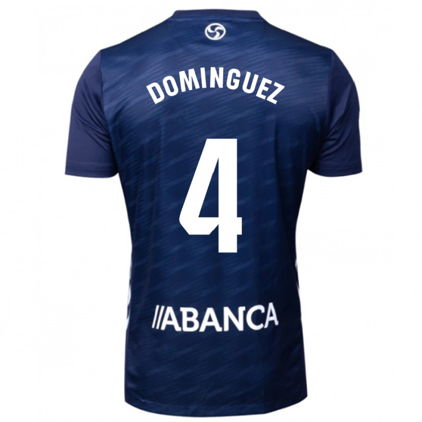 Danxen Uomo Maglia Javi Domínguez #4 Blu Scuro Bianco Kit Gara Away 2025/26 Maglietta
