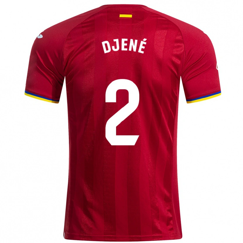 Danxen Uomo Maglia Djené #2 Rosso Giallo Blu Kit Gara Away 2025/26 Maglietta