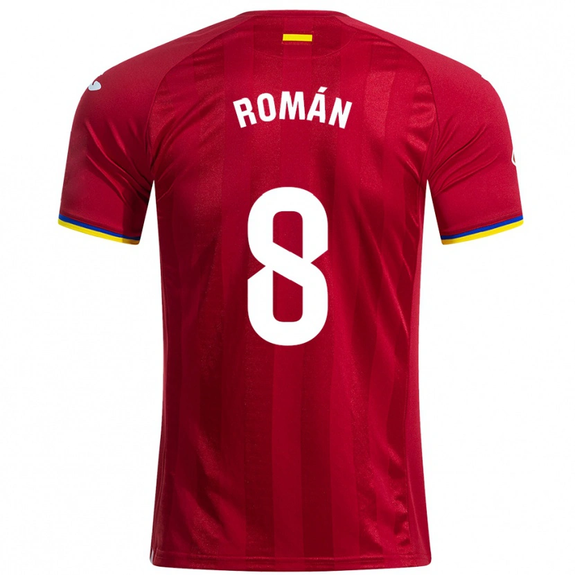 Danxen Uomo Maglia Manu Román #8 Rosso Giallo Blu Kit Gara Away 2025/26 Maglietta