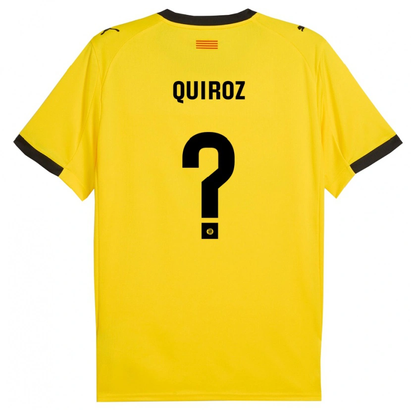 Danxen Uomo Maglia Alejandro Quiroz #0 Giallo Nero Kit Gara Away 2025/26 Maglietta