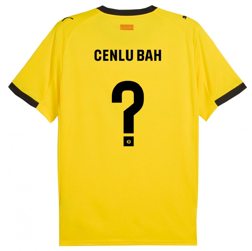 Danxen Uomo Maglia Mamadou Cenlu Bah #0 Giallo Nero Kit Gara Away 2025/26 Maglietta