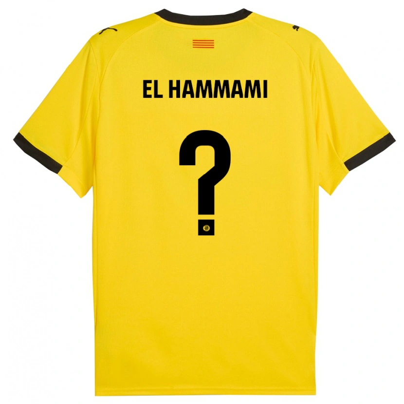 Danxen Uomo Maglia Ayoub El Hammami #0 Giallo Nero Kit Gara Away 2025/26 Maglietta