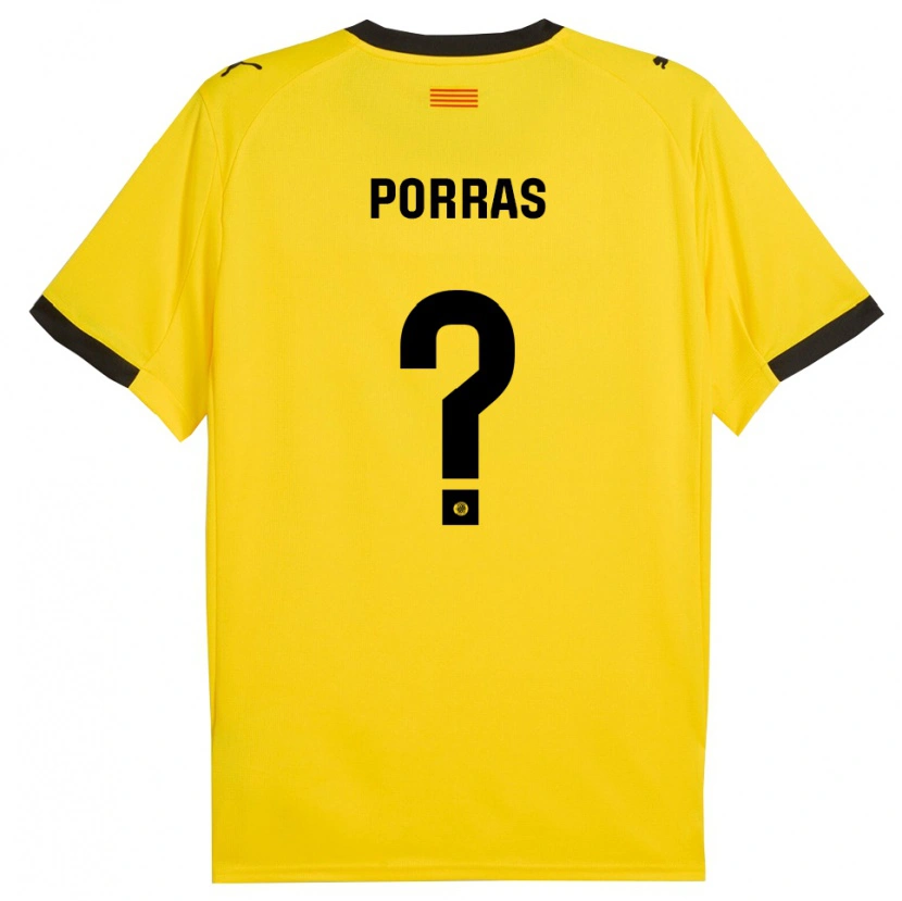 Danxen Uomo Maglia Hugo Porras #0 Giallo Nero Kit Gara Away 2025/26 Maglietta
