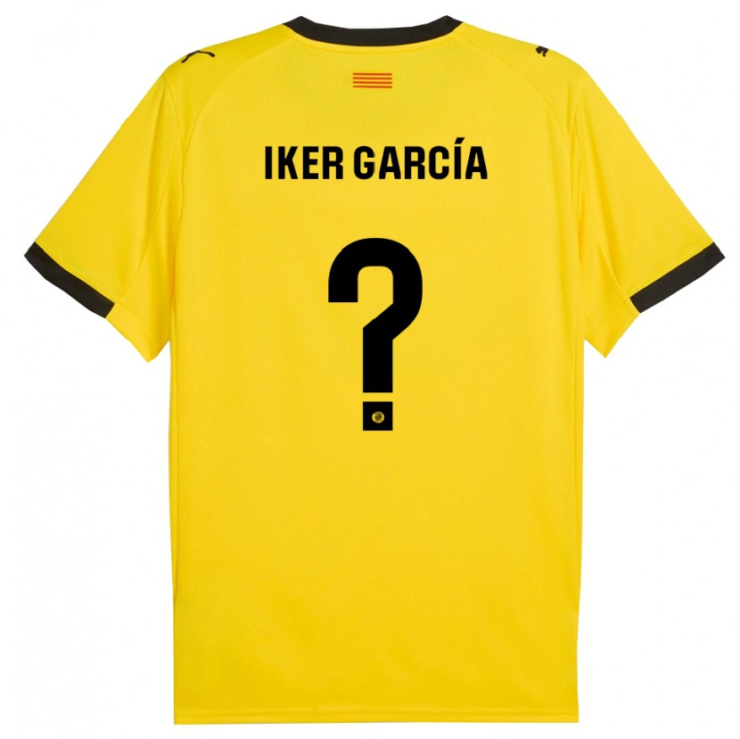 Danxen Uomo Maglia Iker García #0 Giallo Nero Kit Gara Away 2025/26 Maglietta