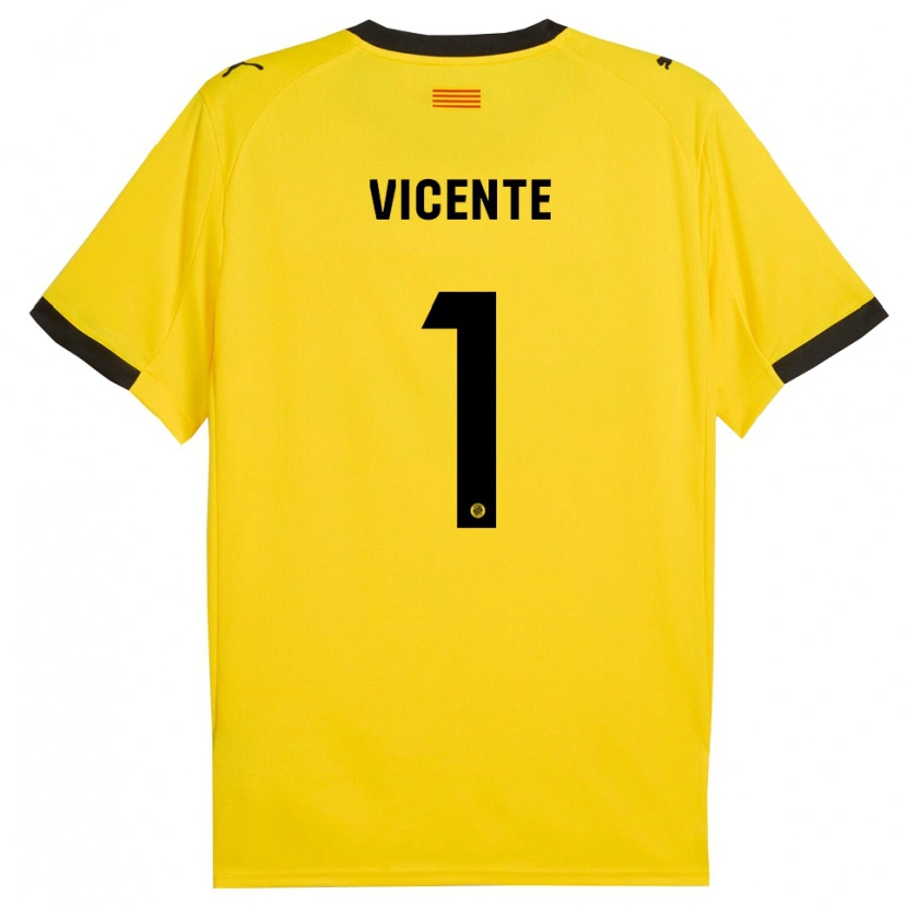 Danxen Uomo Maglia Diego Vicente #1 Giallo Nero Kit Gara Away 2025/26 Maglietta