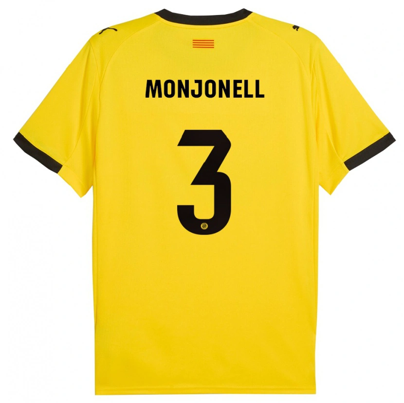 Danxen Uomo Maglia Eric Monjonell #3 Giallo Nero Kit Gara Away 2025/26 Maglietta