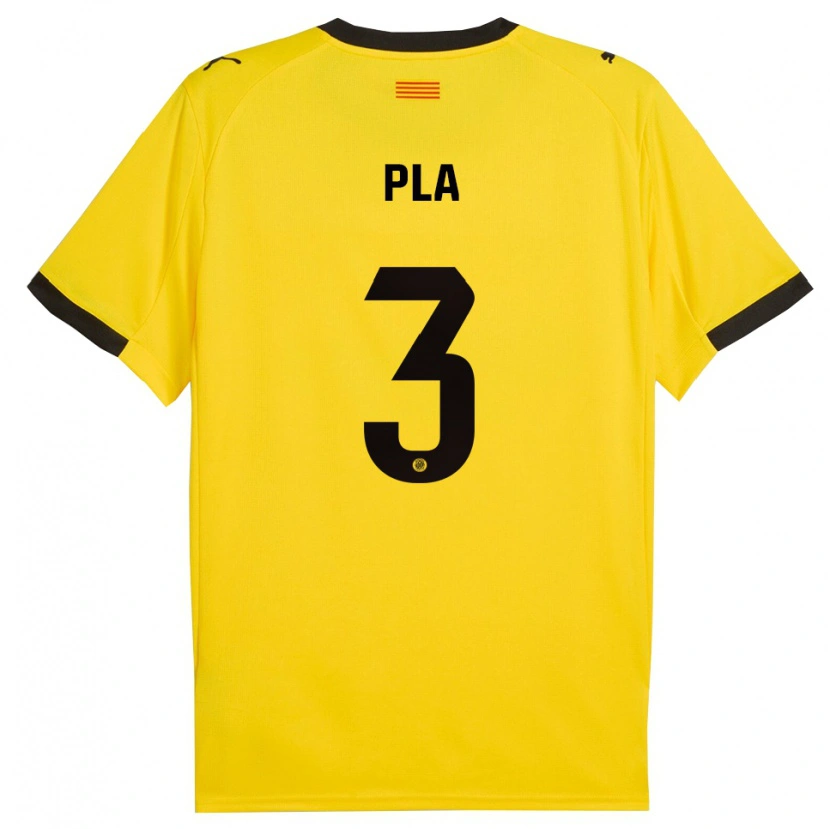 Danxen Uomo Maglia Marta Pla #3 Giallo Nero Kit Gara Away 2025/26 Maglietta