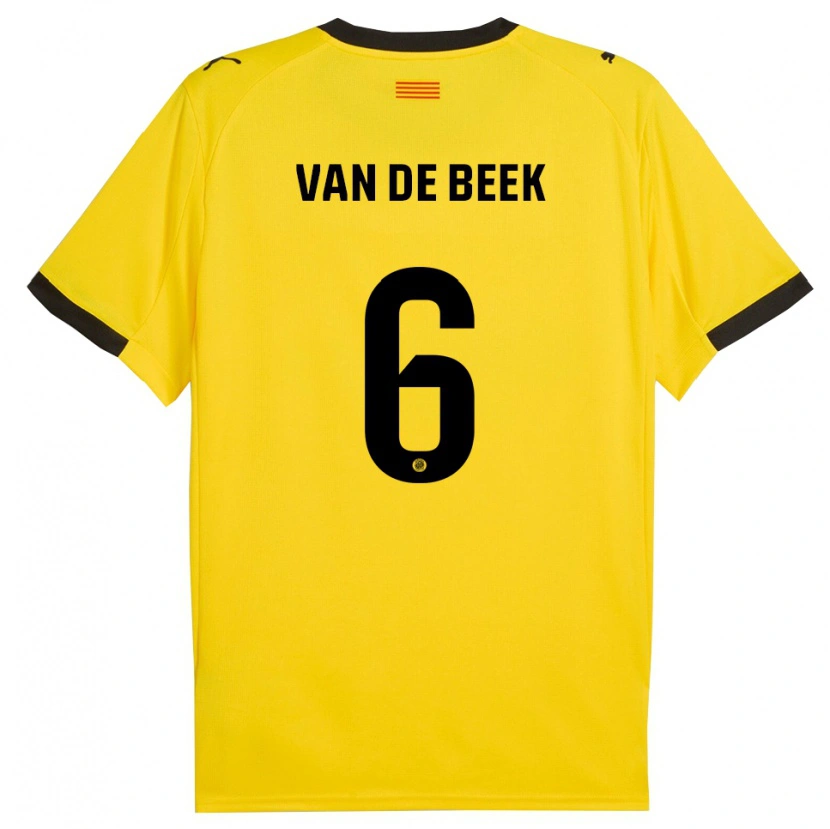 Danxen Uomo Maglia Donny Van De Beek #6 Giallo Nero Kit Gara Away 2025/26 Maglietta