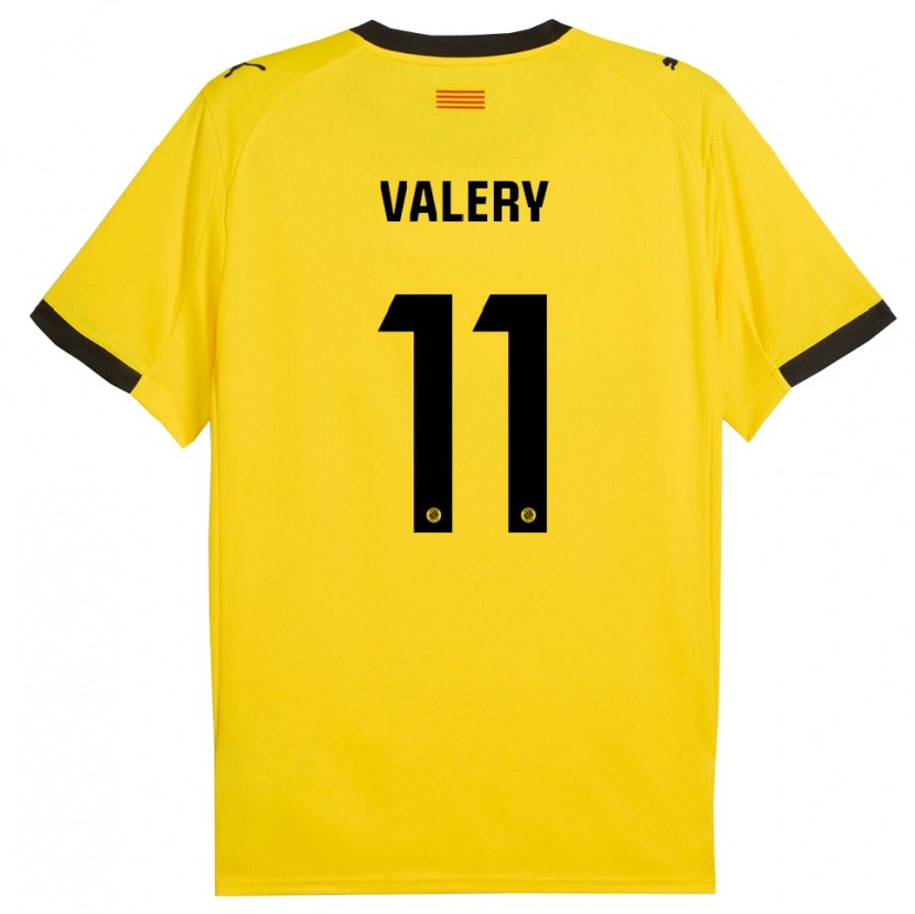 Danxen Uomo Maglia Valery Fernández #11 Giallo Nero Kit Gara Away 2025/26 Maglietta