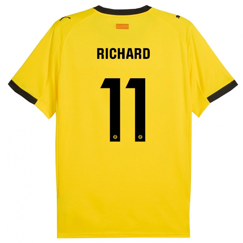 Danxen Uomo Maglia Richard Martínez #11 Giallo Nero Kit Gara Away 2025/26 Maglietta