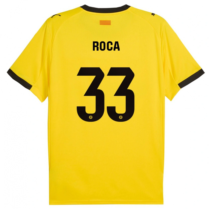Danxen Uomo Maglia Joel Roca #33 Giallo Nero Kit Gara Away 2025/26 Maglietta