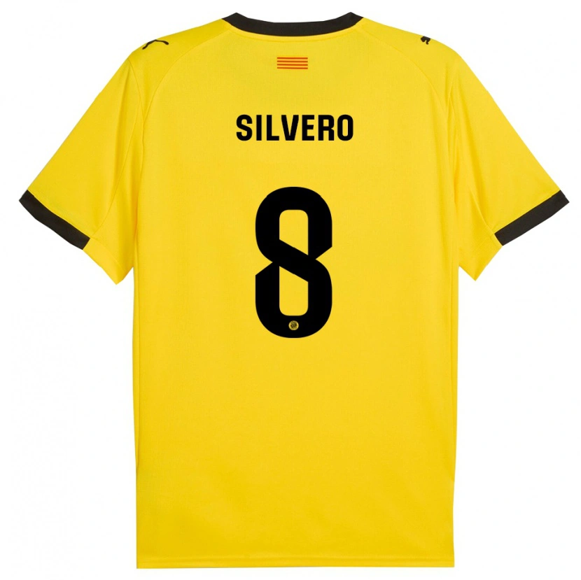 Danxen Uomo Maglia Pol Silvero #8 Giallo Nero Kit Gara Away 2025/26 Maglietta