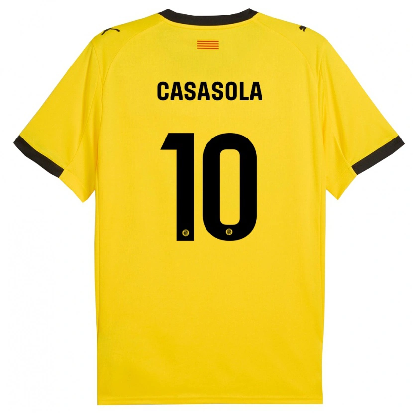 Danxen Uomo Maglia Derek Casasola #10 Giallo Nero Kit Gara Away 2025/26 Maglietta