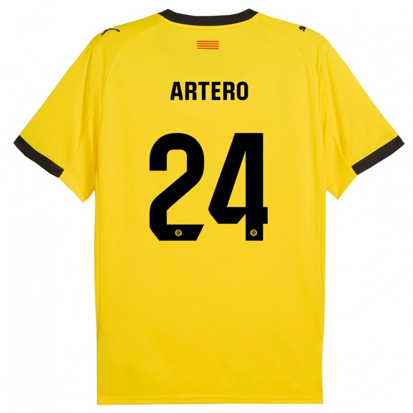Danxen Uomo Maglia Ricard Artero #24 Giallo Nero Kit Gara Away 2025/26 Maglietta