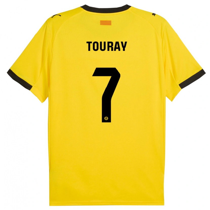 Danxen Uomo Maglia Muhammed Touray #7 Giallo Nero Kit Gara Away 2025/26 Maglietta