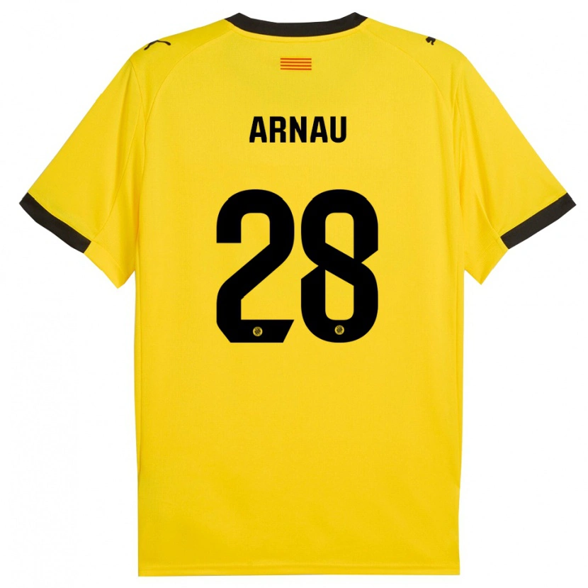 Danxen Uomo Maglia Pol Arnau #28 Giallo Nero Kit Gara Away 2025/26 Maglietta