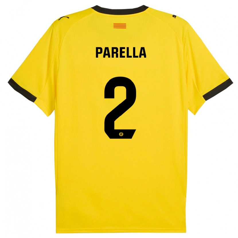 Danxen Uomo Maglia Virginia Parella #2 Giallo Nero Kit Gara Away 2025/26 Maglietta