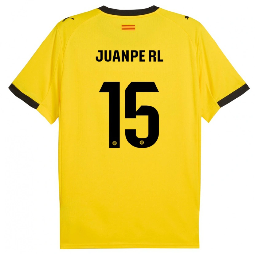 Danxen Uomo Maglia Juanpe #15 Giallo Nero Kit Gara Away 2025/26 Maglietta