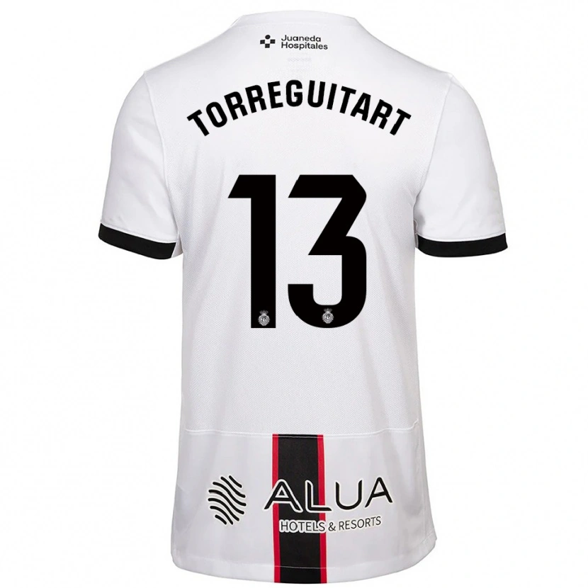 Danxen Uomo Maglia Nil Torreguitart #13 Bianco Nero Kit Gara Away 2025/26 Maglietta