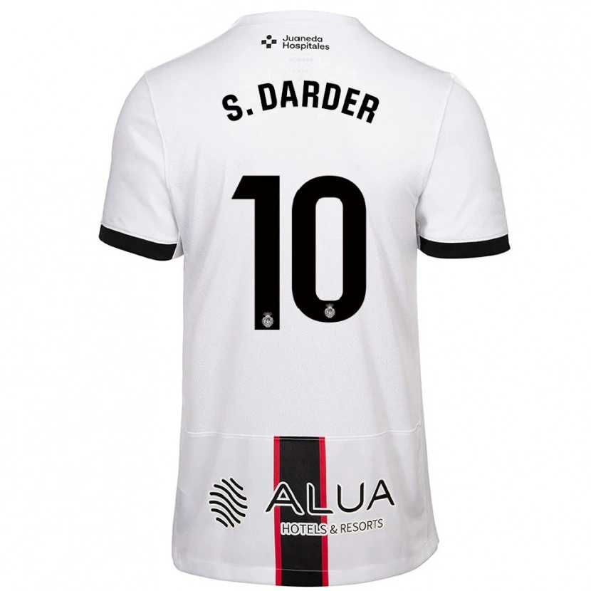 Danxen Uomo Maglia Sergi Darder #10 Bianco Nero Kit Gara Away 2025/26 Maglietta