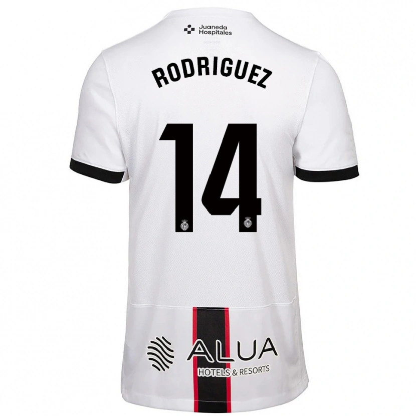 Danxen Uomo Maglia Diego Rodríguez #14 Bianco Nero Kit Gara Away 2025/26 Maglietta