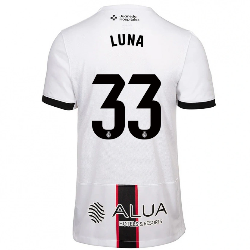 Danxen Uomo Maglia Daniel Luna #33 Bianco Nero Kit Gara Away 2025/26 Maglietta